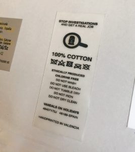 Etiqueta de composición