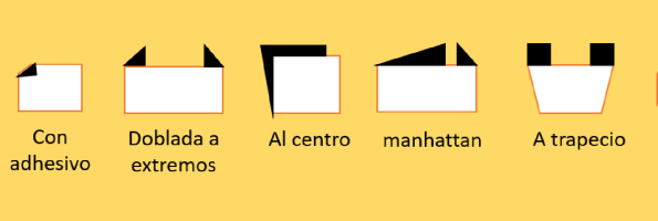 Etiquetas tejidas dobladas